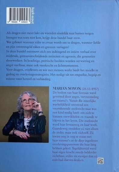 Achterkant van de kaft van het recent uitgebrachte boek van Marian Jansen -noyon