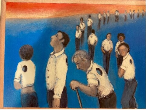 Illustratie bij het gedicht Weg van de pijn die niet werd gevoeld over onverwerkt verdriet, innerlijke heling, bewustwording en persoonlijke groei.